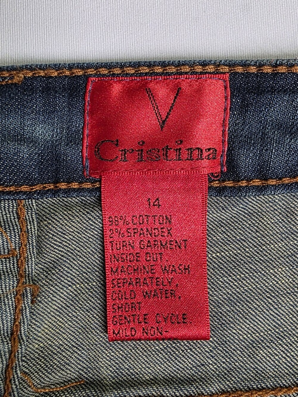 V Cristina Embroidered Floral Jeans Size 14 Boho Rhinestone Denim - Picture 11 of 11